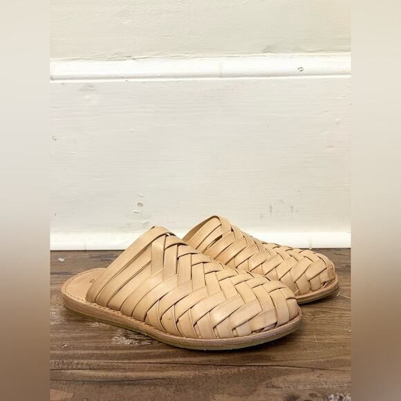 Palapa comala mule leather woven mule neutral minimalist st Agni flat summero - Picture 4 of 8